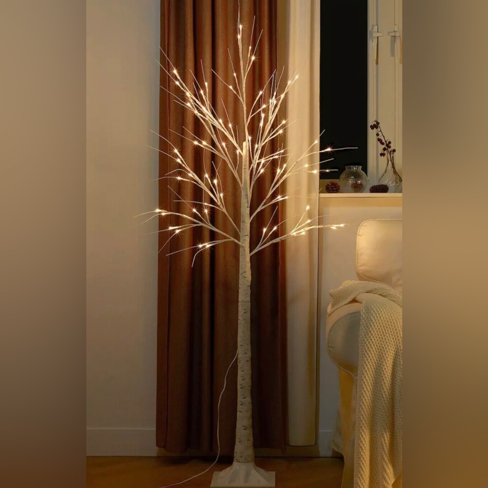 IKEA STRALA LED Floor Lamp, Artificial Birch Tree, 67 "  NEW